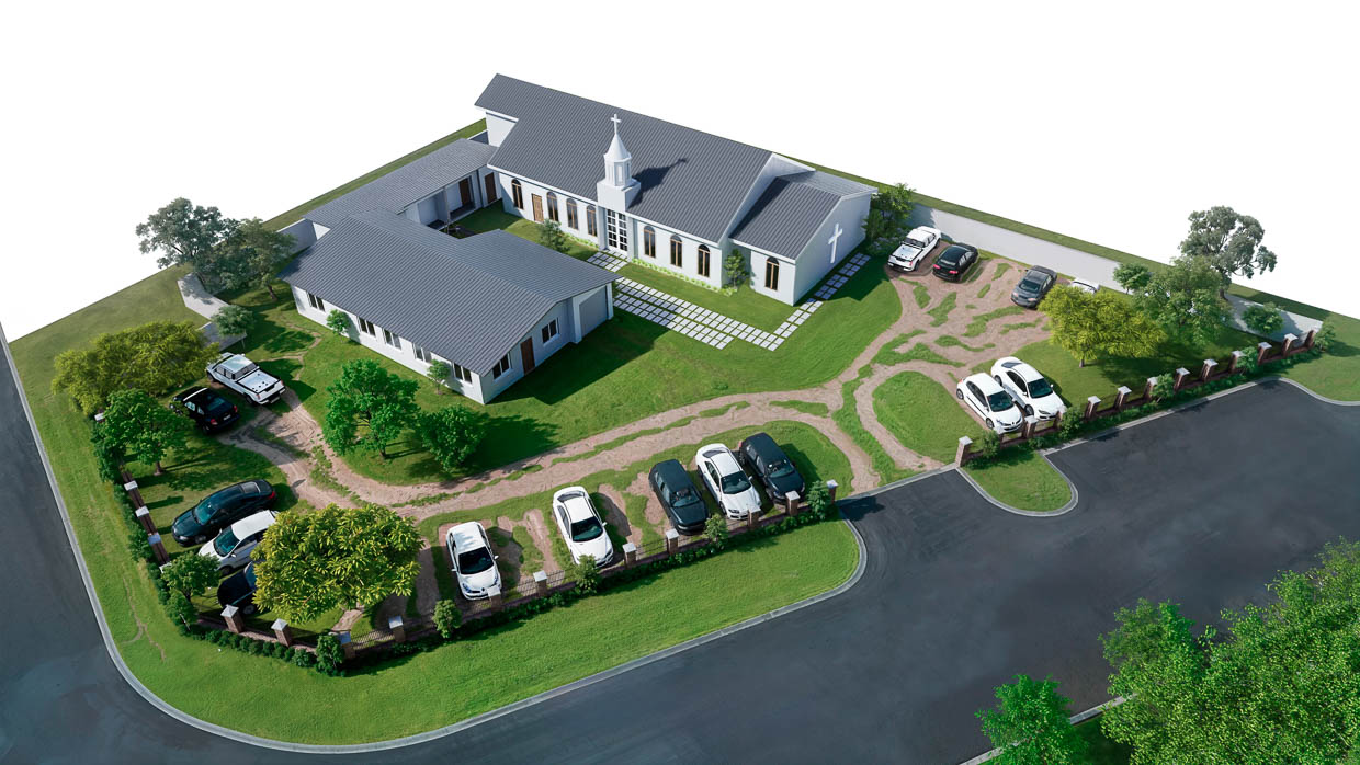 New Church Building Design - Aerial View